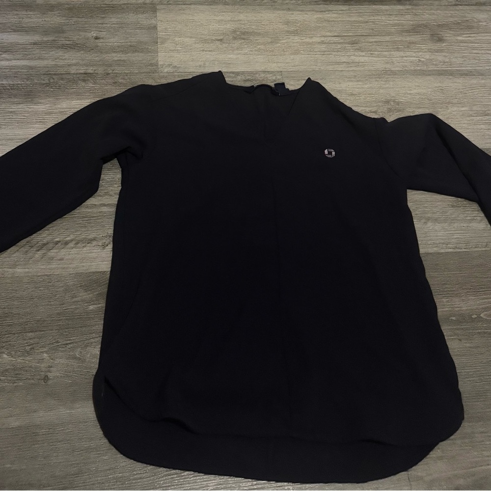 Lands' End Black V-Neck Blouse